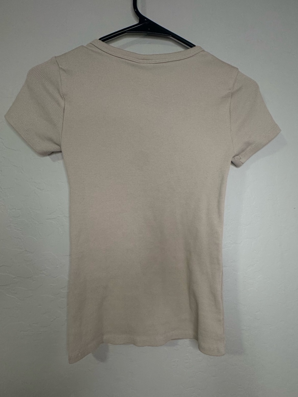 H&M Basic Ribbed Crewneck Tee - Taupe - Picture 3 of 3